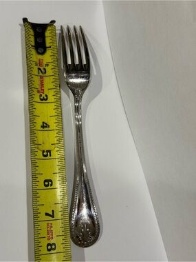 Christofle Acier Stainless Steel  Dinner Fork - Elegant Beaded Handle